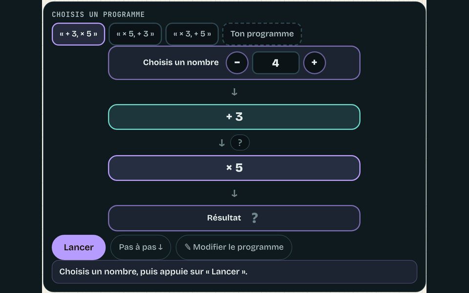 Le banc de l’atelier : Programmes de calcul : la machine à nombres