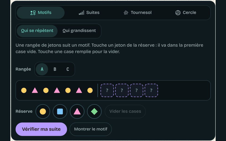 Le banc de l’atelier : Des motifs qui continuent… ou pas
