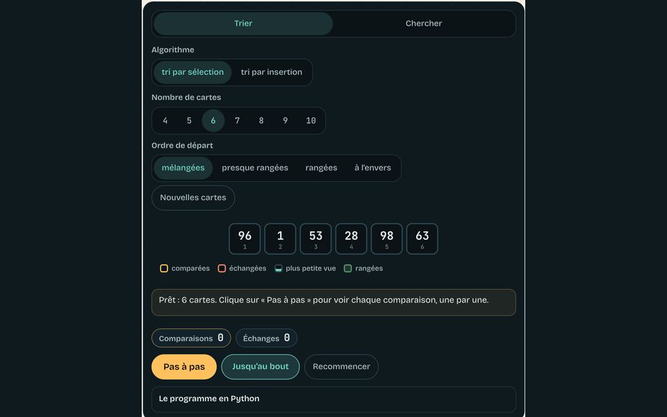 Le banc du module : Le coût d’un algorithme